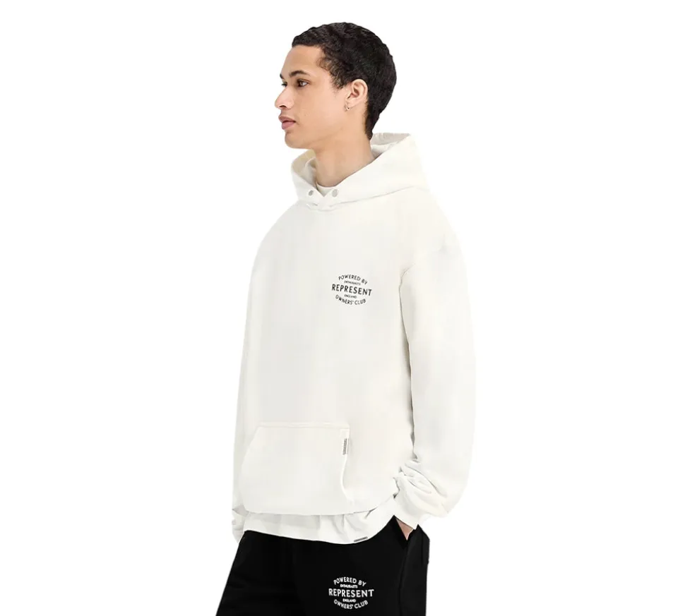 Represent Owners Club Stamp Hoodie - Flat White