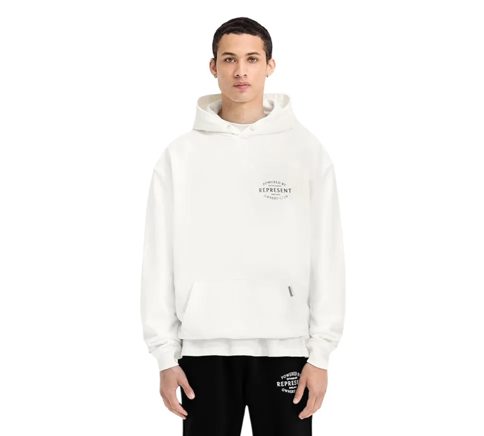 Represent Owners Club Stamp Hoodie - Flat White