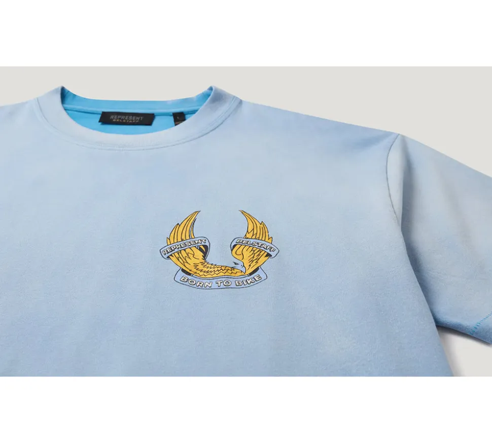 Represent X Belstaff Born To Bike T-Shirt - Washed Blue