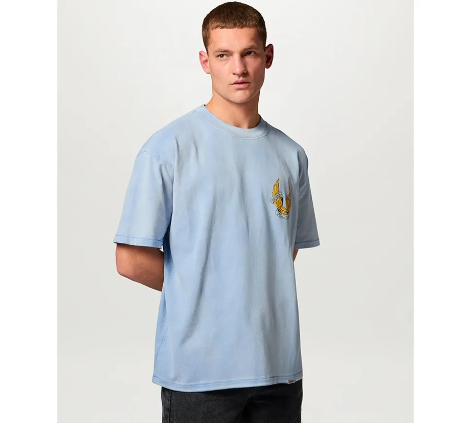 Represent X Belstaff Born To Bike T-Shirt - Washed Blue