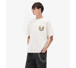 Represent X Belstaff Born To Bike T-Shirt - Flat White
