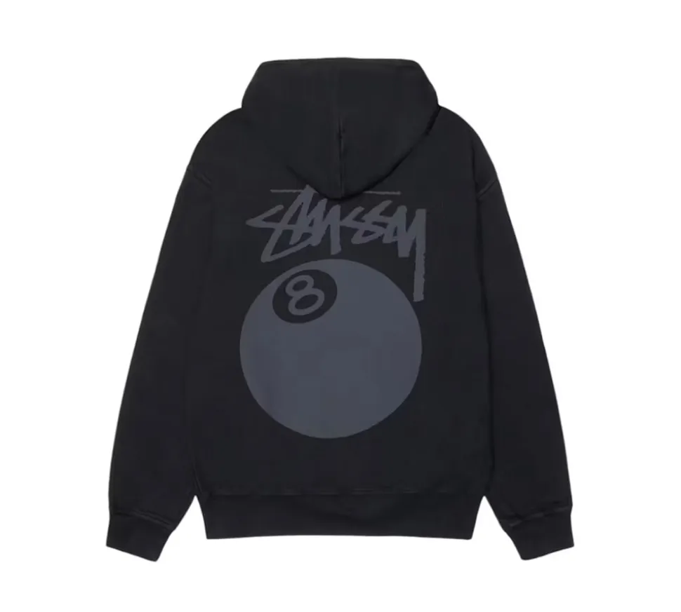 Stüssy 8 Ball Pigment Dyed Hoodie - Black