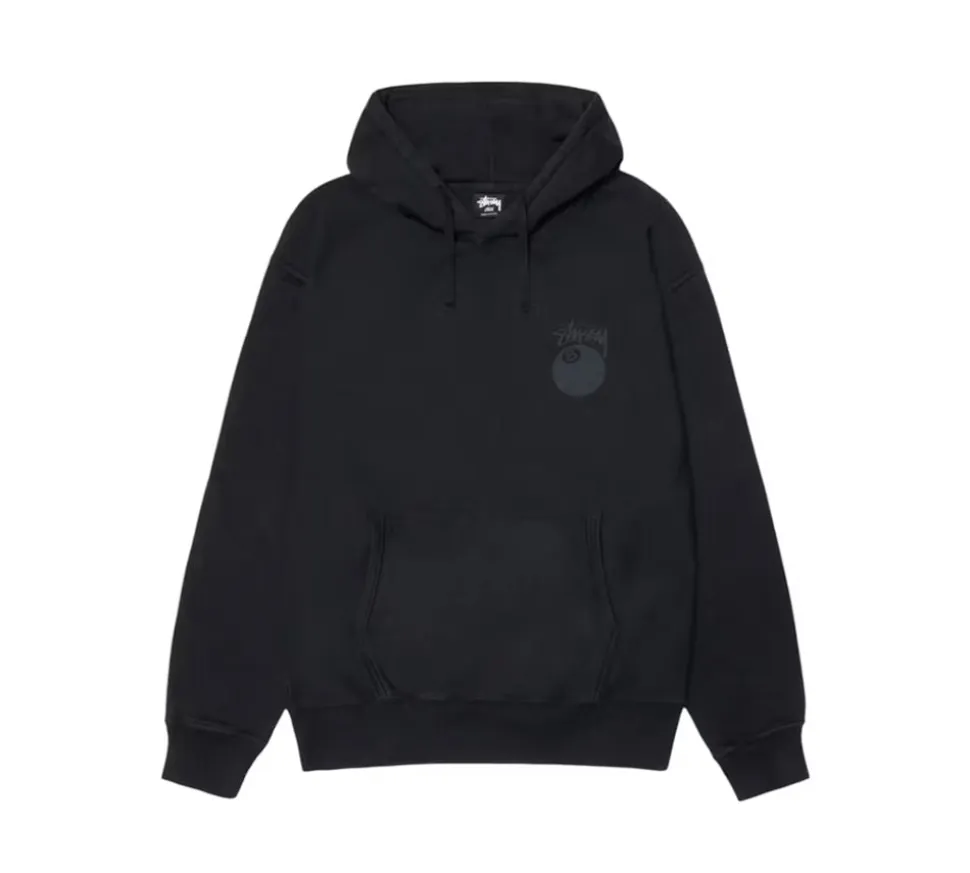 Stüssy 8 Ball Pigment Dyed Hoodie - Black