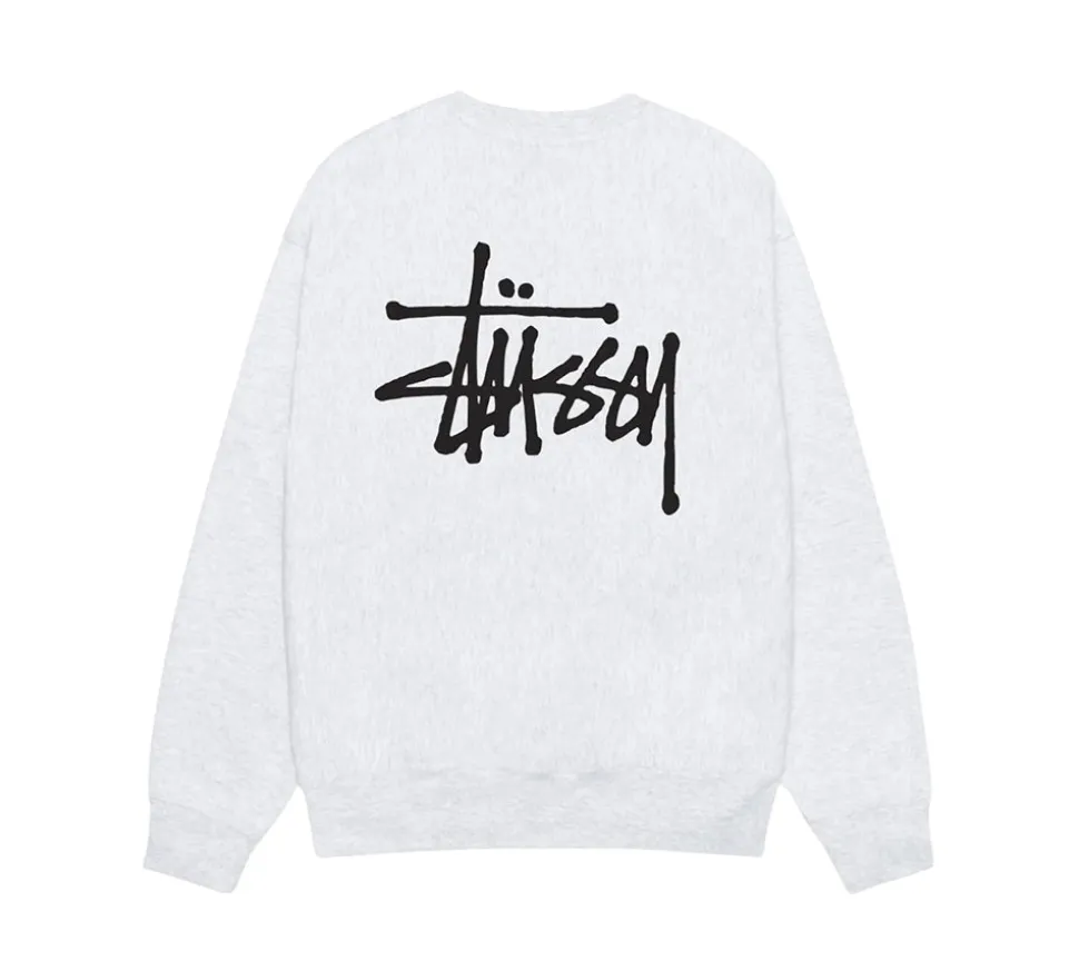 Stüssy Basic Crewneck - Ash Heather