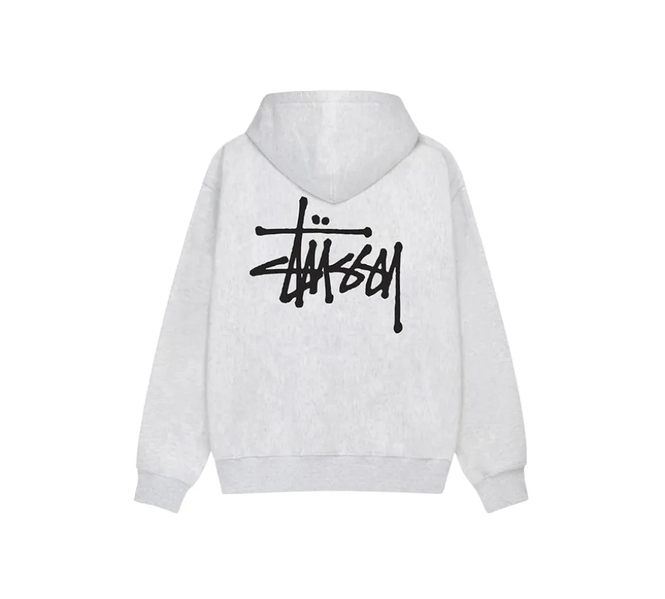 Stüssy Basic Hoodie - Ash Heather