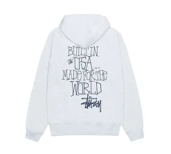 Stüssy Built in USA Hoodie - Ash Heather