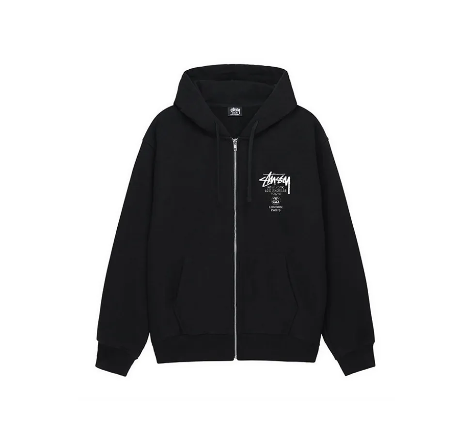 Stüssy DSM World Tour Zip Hood - Black