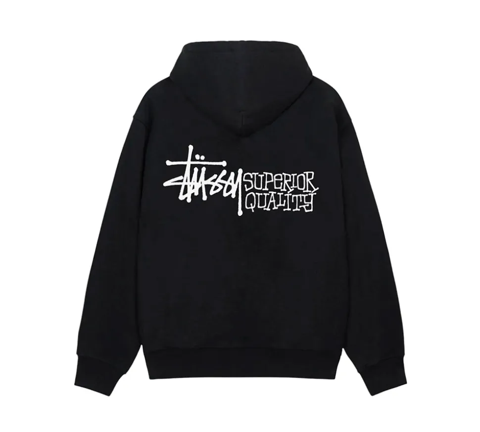 Stüssy Superior Quality Zip Hoodie - Black