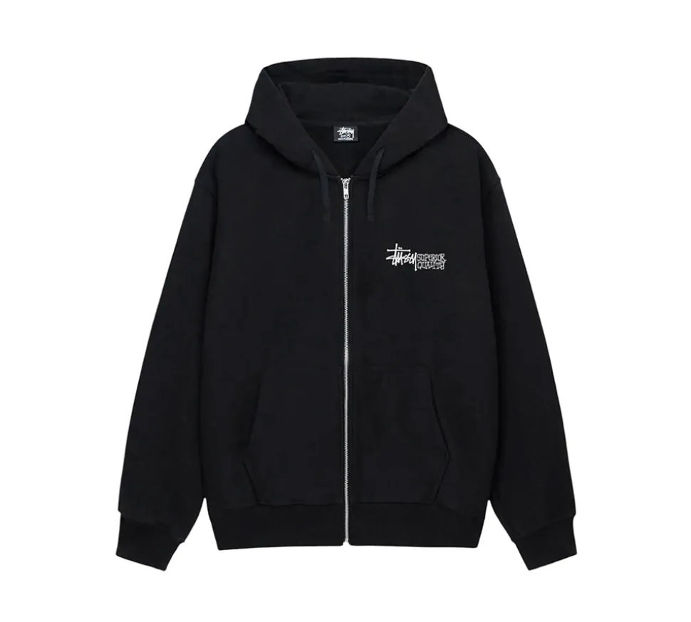 Stüssy Superior Quality Zip Hoodie - Black