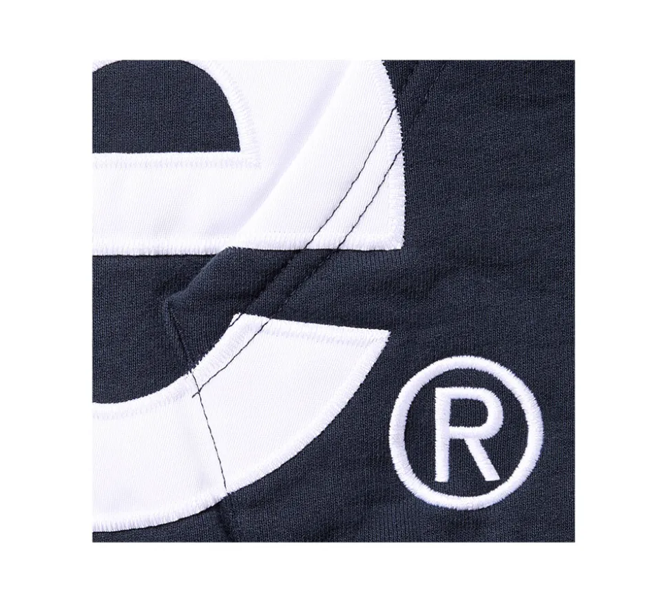 Supreme Big Logo Zip Up Hooded Sweatshirt - Navy
