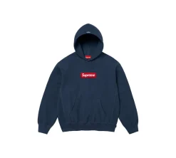 Supreme Box Logo Hooded Sweatshirt (FW24) - Navy