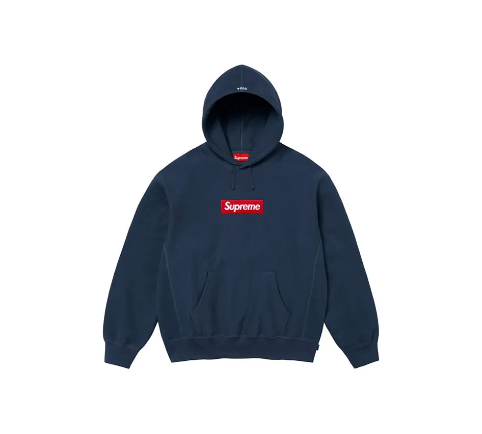 Supreme Box Logo Hooded Sweatshirt (FW24) - Navy