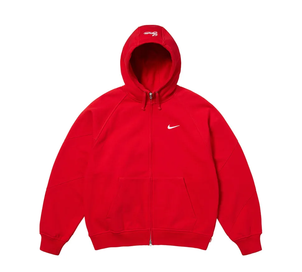 Supreme Nike Zip Up Hooded Sweatshirt - Red