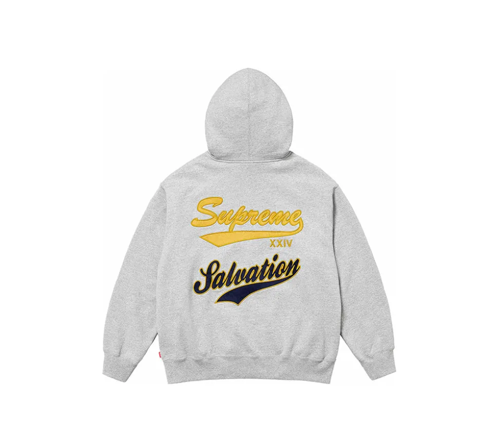 Supreme Salvation Zip Up Hooded Sweatshirt - Heather Grey