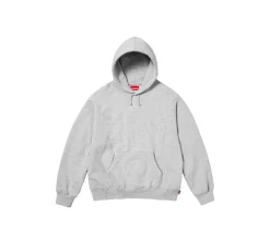 Supreme Satin Applique Hooded Sweatshirt (FW24) - Heather Grey