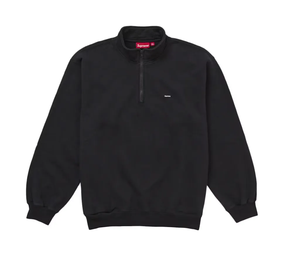 Supreme Small Box Half Zip Pullover - Black