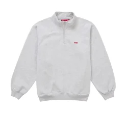 Supreme Small Box Half Zip Pullover - Ash Grey