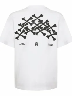 T-Shirt AMIRI Bones Stacked Cotton - White
