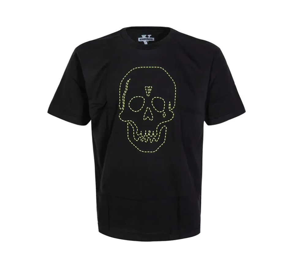 Vlone x Neighborhood Skull T-shirt Black/Yellow